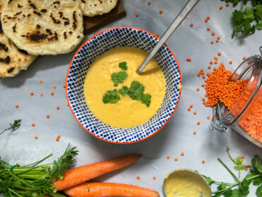 Panista_Blog_Rezepte_Linsen-Orangen Suppe mit glutenfreiem Naan Bread